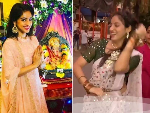 TV Actress Deepika Singh dance at Ganpati Visarjan with family
