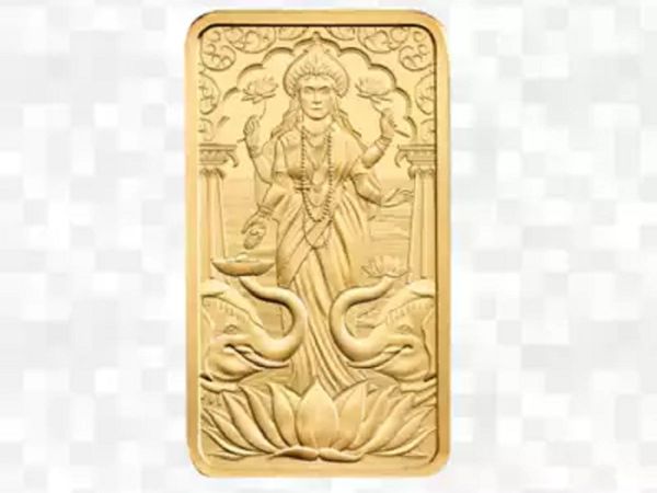लक्ष्मी बार, रॉयल यूके मिंट, उत्पाद डिजाइनर एम्मा नोबल, श्री स्वामीनारायण मंदिर, दिवाली, धनतेरस, लक्ष्मी पूजा, सोने की पट्टी पर देवी लक्ष्मी की तस्वीर