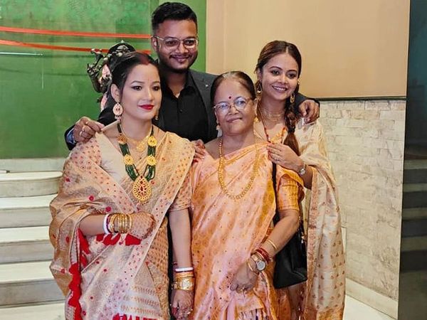 Devoleena Bhattacharjee brother wedding and welcome sister-in-law after traditional Assamese attire
