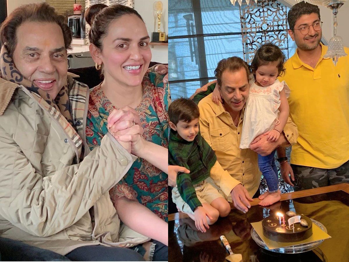 Dharmendra B'day Celebration: ईशा देओल के साथ धर्मेन्द्र ने मनाया ...