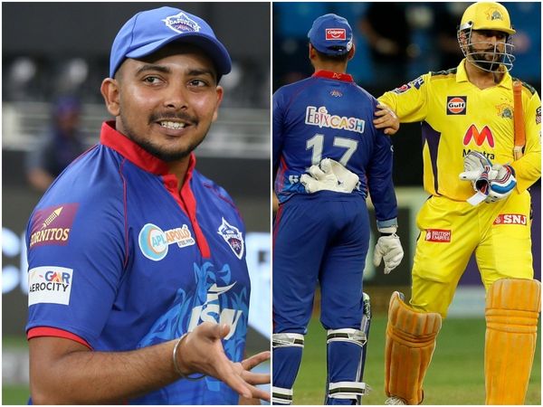 Prithvi Shaw and MS Dhoni