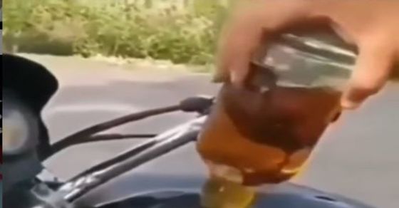 OMG: Man put liquor in the car tank instead of petrol