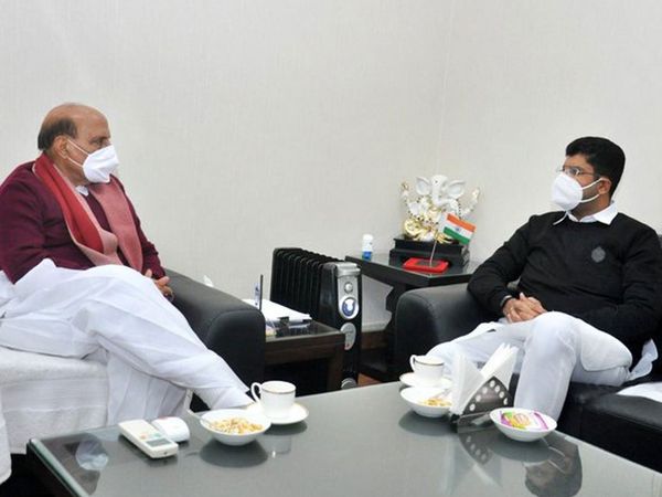 Dushyant Chautala met Defence Minister Rajnath singh