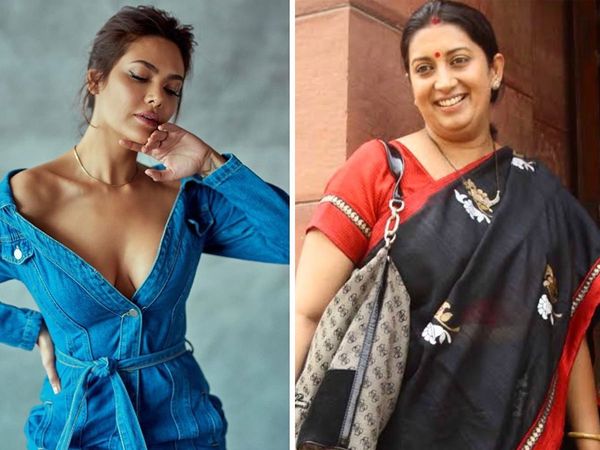 Esha Gupta with Smriti Irani