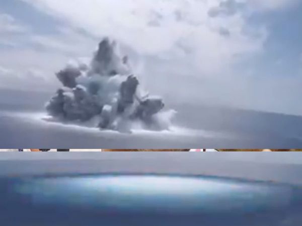 US Navy explodes over 18,000 kilograms bomb under ocean Watch Video