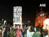Poster reading Free Kashmir seen at Gateway of India Mumbai during protest against JNU violence