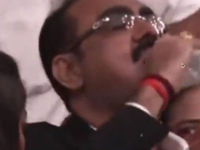 BMC Assistant Commissioner Ramesh Pawar mistakenly drinks sanitiser thinking its water BMC Assistant Commissioner Ramesh Pawar mistakenly drinks sanitiser thinking its water