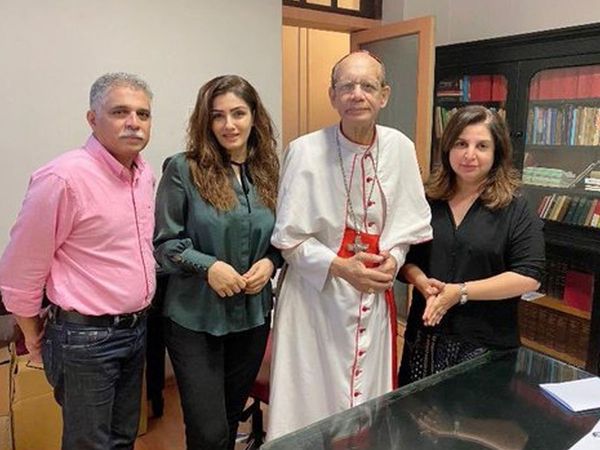 Farah Khan Raveena Tandon apologises to Christian community And Meets Cardinal Oswald Gracias