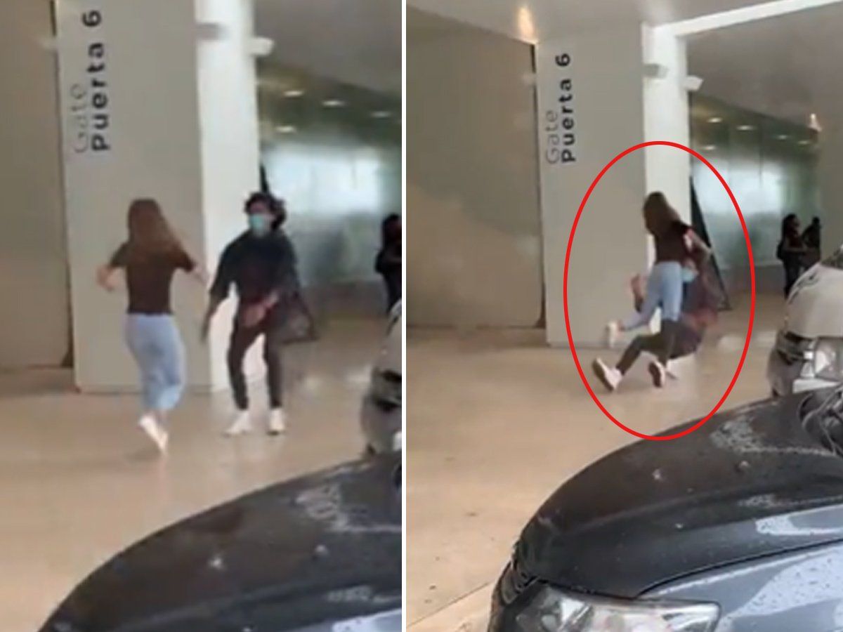 Video: बॉयफ्रेंड को देख गर्लफ्रेंड से नहीं हुआ कंट्रोल! ऊपर चढ़ने के लिए उछली और मुंह के बल गिरी धड़ाम