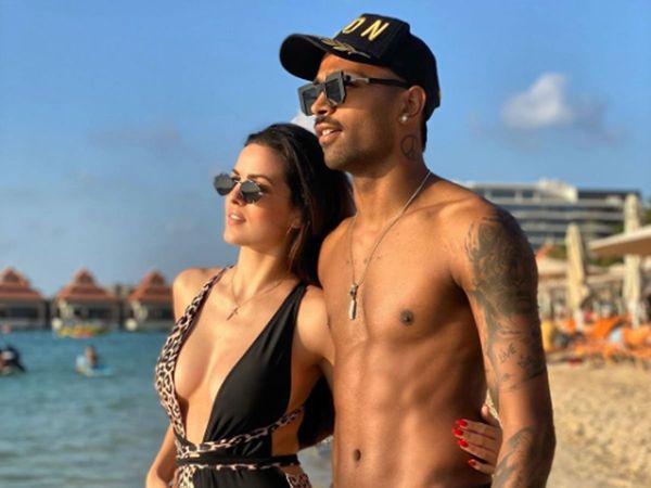 Hardik Pandya with Natasa Stankovic
