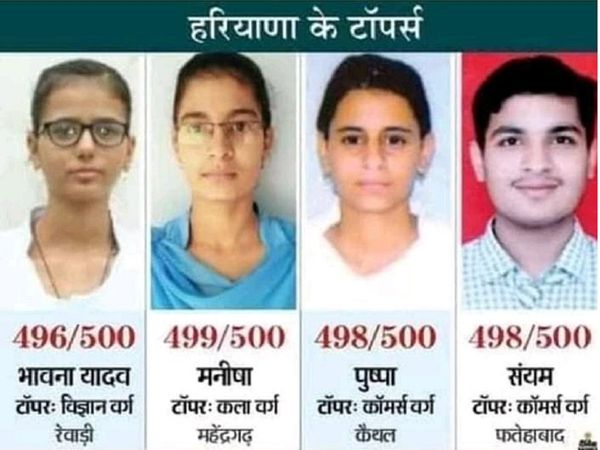 हरियाणा बोर्ड की 12वीं परीक्षा में लड़कियों का शानदार प्रदर्शन, शीर्ष 3 स्थान पर कब्जा