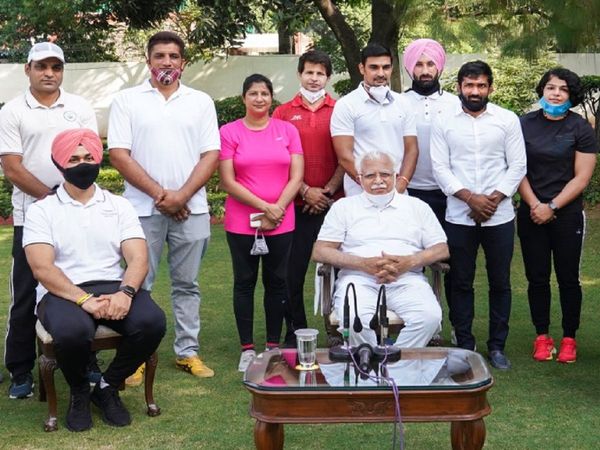 Haryana CM Manohar Lal Khattar and Sandeep Singh