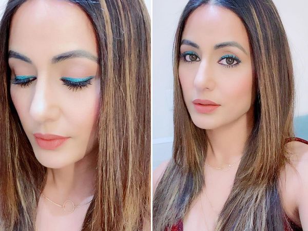 Hina Khan eye Makeup experiments For Eid 2020 Tv Actress looks STunning in New Glitter eye shadow