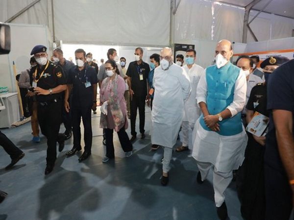 Amit Shah, Rajnath Singh visit 1000 bed DRDO-built Sardar Vallabhbhai Patel COVID-19 Hospital in Delhi
