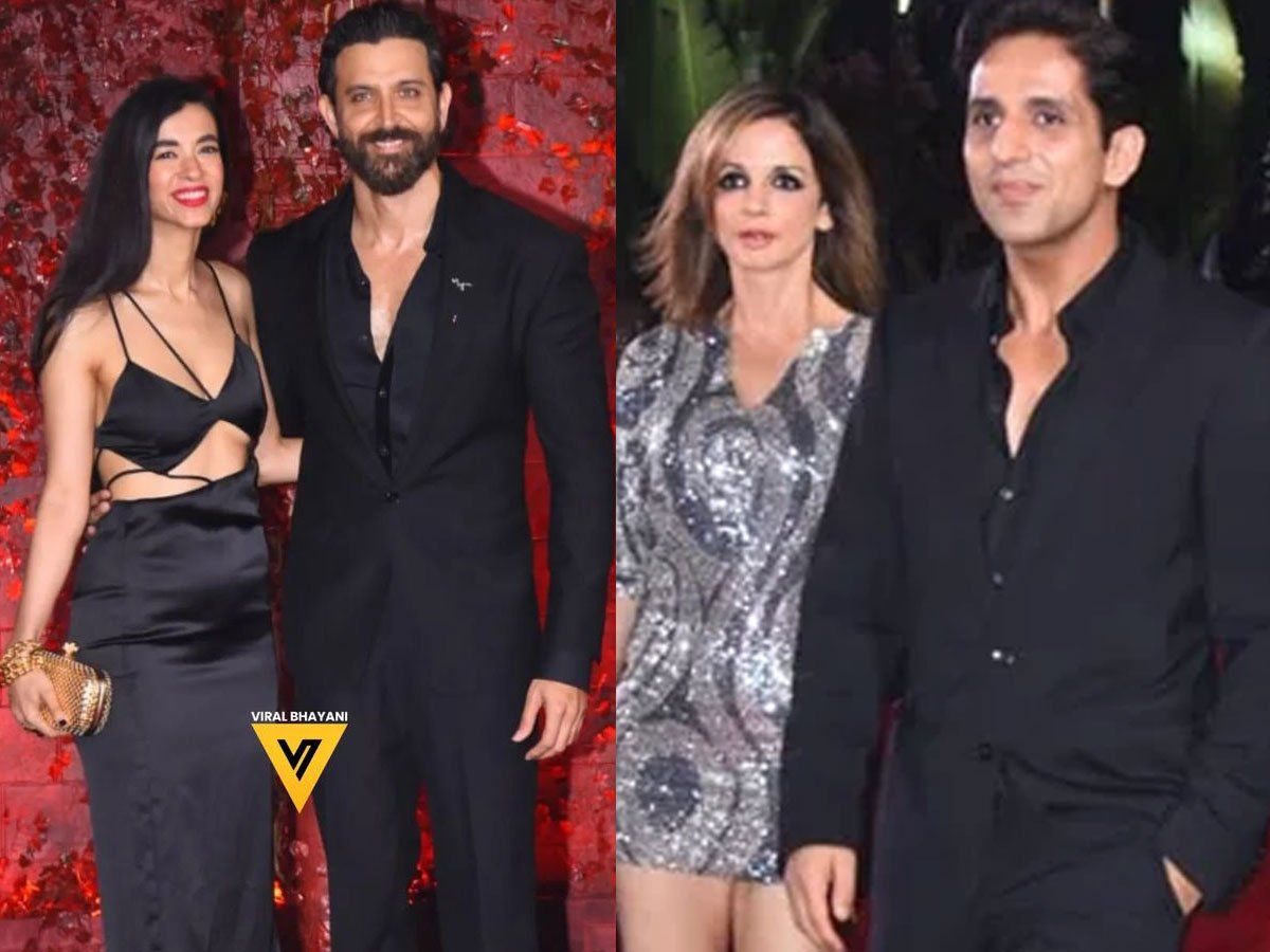 Hrithik Roshan Attends Karan Johar Birthday Party With Saba Azad Sussanne Khan With Arslan Goni