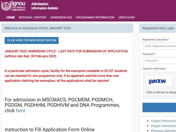 IGNOU admission 2022 deadline extended