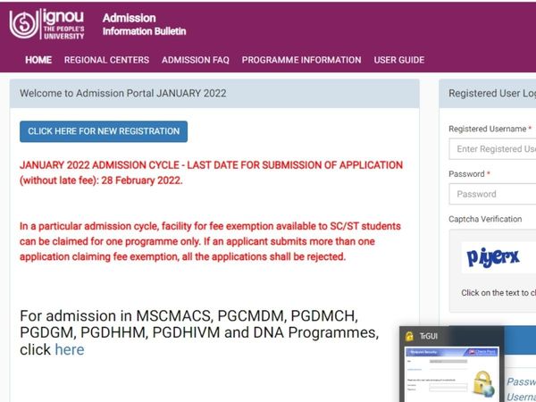IGNOU Admissions 2022 
