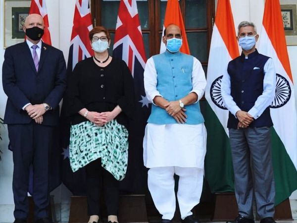 भारत और ऑस्‍ट्रेलिया के बीच 2+2 स्‍तर की वार्ता में कई मुद्दों पर चर्चा हुई