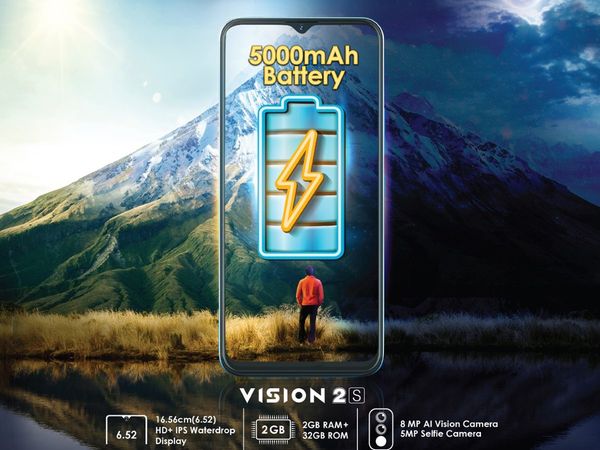 Buy itel Vision 2S just Rs 6999 with 6.5 inch HD display, Face unlock, Fingerprint sensor, 5000mAh battery 