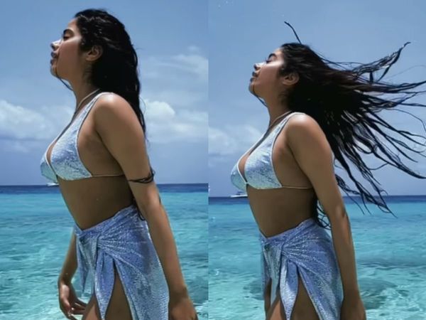 Janhvi Kapoor, Janhvi Kapoor wet hair flip video, Janhvi Kapoor hot video