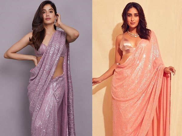 Janhvi Kapoor Saree Photos: करीना कपूर खान जैसी सीक्विन साड़ी में दिखीं जान्हवी कपूर, आउटफिट में है एक खास ट्विस्ट