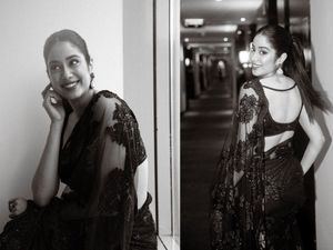 ब्लैक साड़ी में जाह्नवी ने ढाया कहर, फोटो देख छूट जाएंगे पसीने