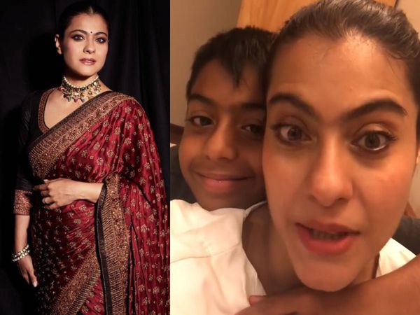 Kajol with her son Yug