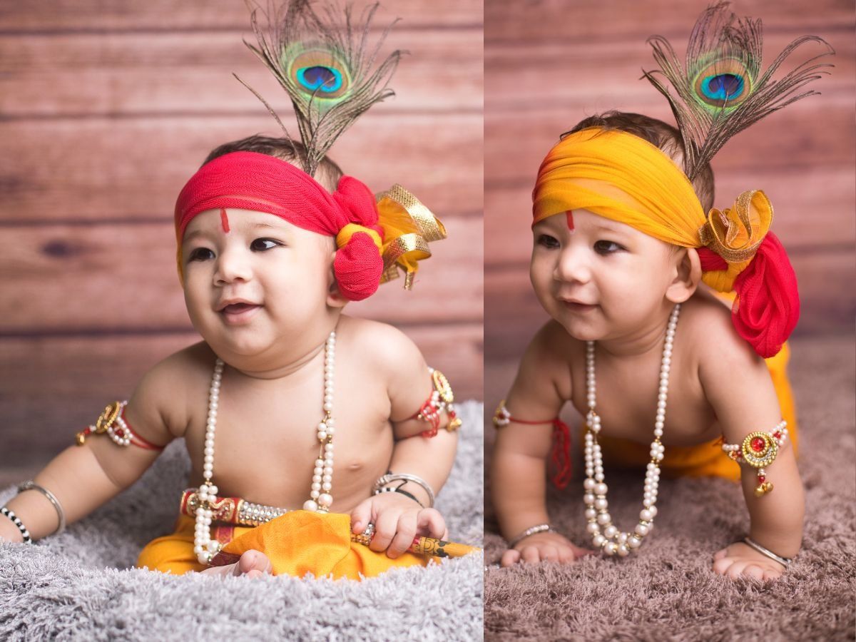 Kanha makeup: Janmashtami 2022 How to dress and makeup small kids ...