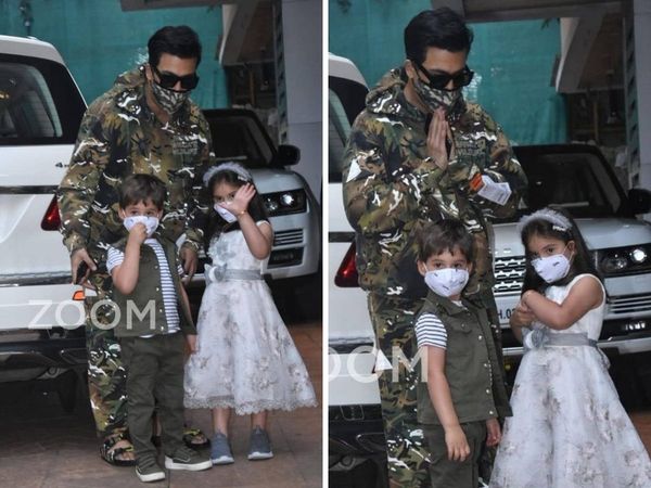 Karan Johar Kids Yash And Ruhi Greet Paparaazi with Namaste
