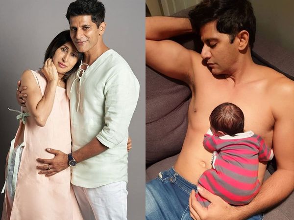 Karanvir Bohra with wife and Daughter