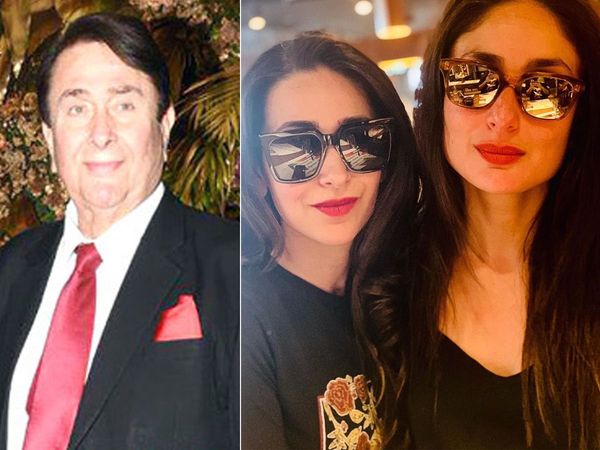 Kareena and Karisma with Father Randhir Kapoor