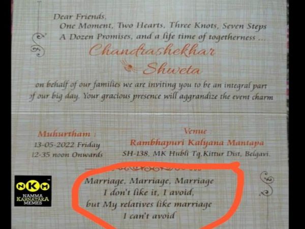 Man Printed KGF 2 Popular dialogue on Wedding Card Photo Goes Viral