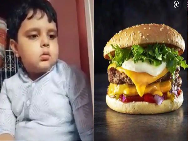 A Cute Little Boy is Angry For Not Getting a Burger, Video gone viral on Social Media