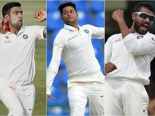 ravichandran ashwin, kuldeep yadav and ravindra jadeja