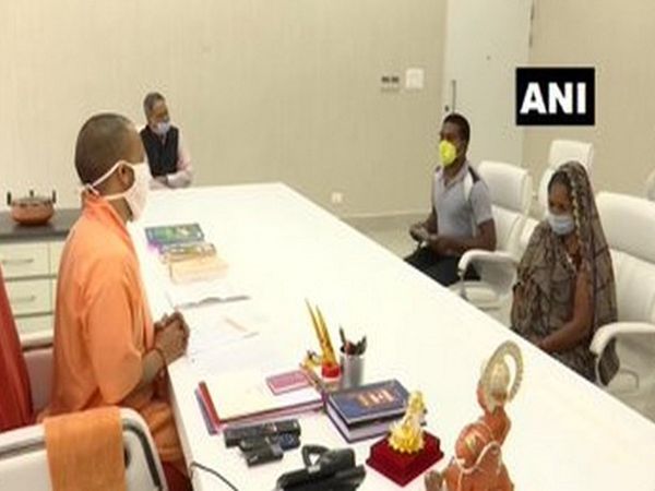 Family members of cop who lost his life in ecounter in Kanpur's Bikru village meet UP CM