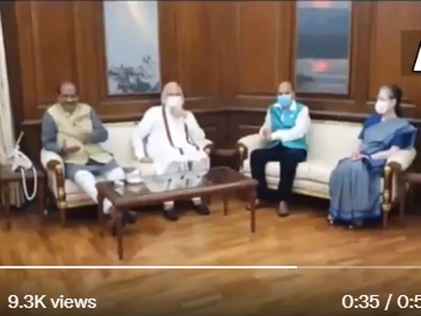  PM Modi Amit shah sonia gandhi meet loksabha speaker om birla