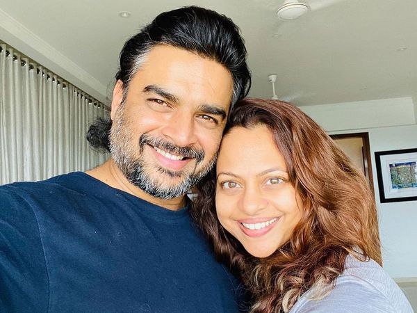 R. Madhavan with wife Sarita birje