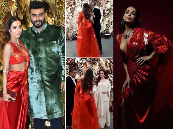 Malaika Arora look Hot Looks in Armaan jain wedding reception With Arjun Kapoor check Sizzling photos