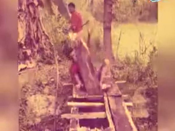 Funny video man fall down in sewer line funny video goes viral on social media