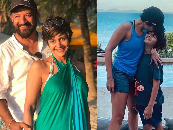 Mandira Bedi with Her Husband and Son