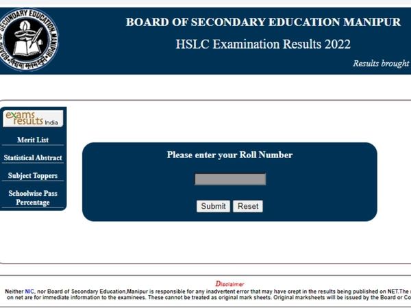 Manipur HSLC result 2022 
