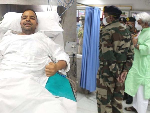 Manoj Sinha enquire about health of injured CRPF Dy Commandant Rahul Mathur in hospital