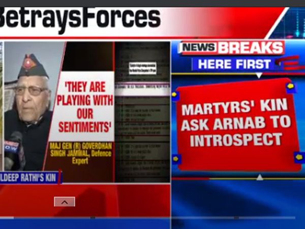 Arnab Goswami yet to respond to Pulwama martyrs' former military veterans slams him
