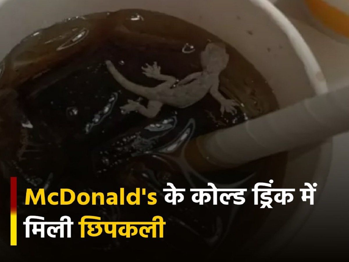 McDonald’s की कोल्ड ड्रिंक के अंदर तैरती दिखी छिपकली, देखें वीडियो