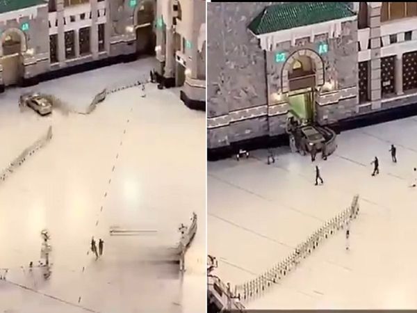 सऊदी अरब : मक्‍का में बड़ी मस्जिद के गेट पर तेज रफ्तार कार ने मारी टक्‍कर, सामने आया वीडियो
