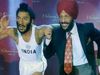 Milkha Singh with his wax statue
