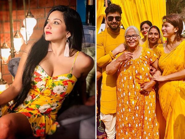 Bhojpuri Actress and Bigg Boss Fame Monalisa Nanad riya singh getting married Check Haldi ceremony Pictures