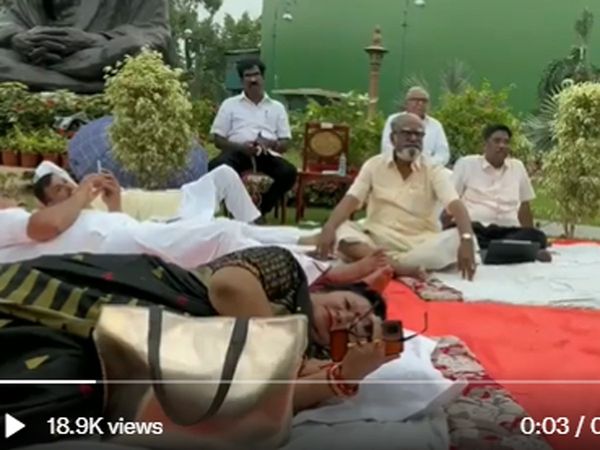 suspended Rajya sabha MPs spend 1st night under sky 