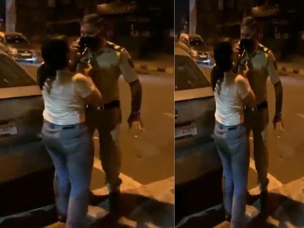 Drunk Girl Misbehaved with Senior Police Cop video viral