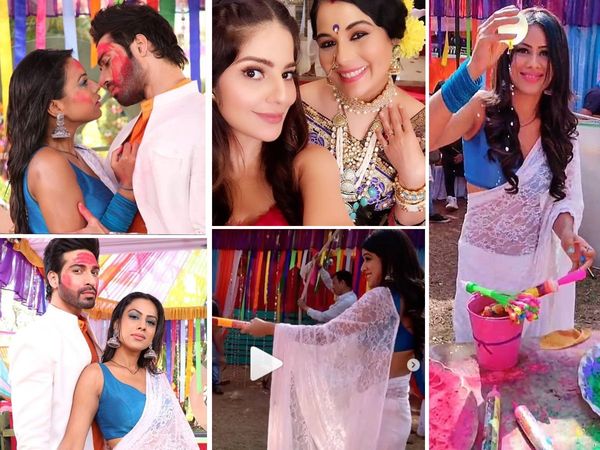 Nia sharma Geetanjali Tikekar To vijayendra kumeria Play holi on Naagin 4 shooting set